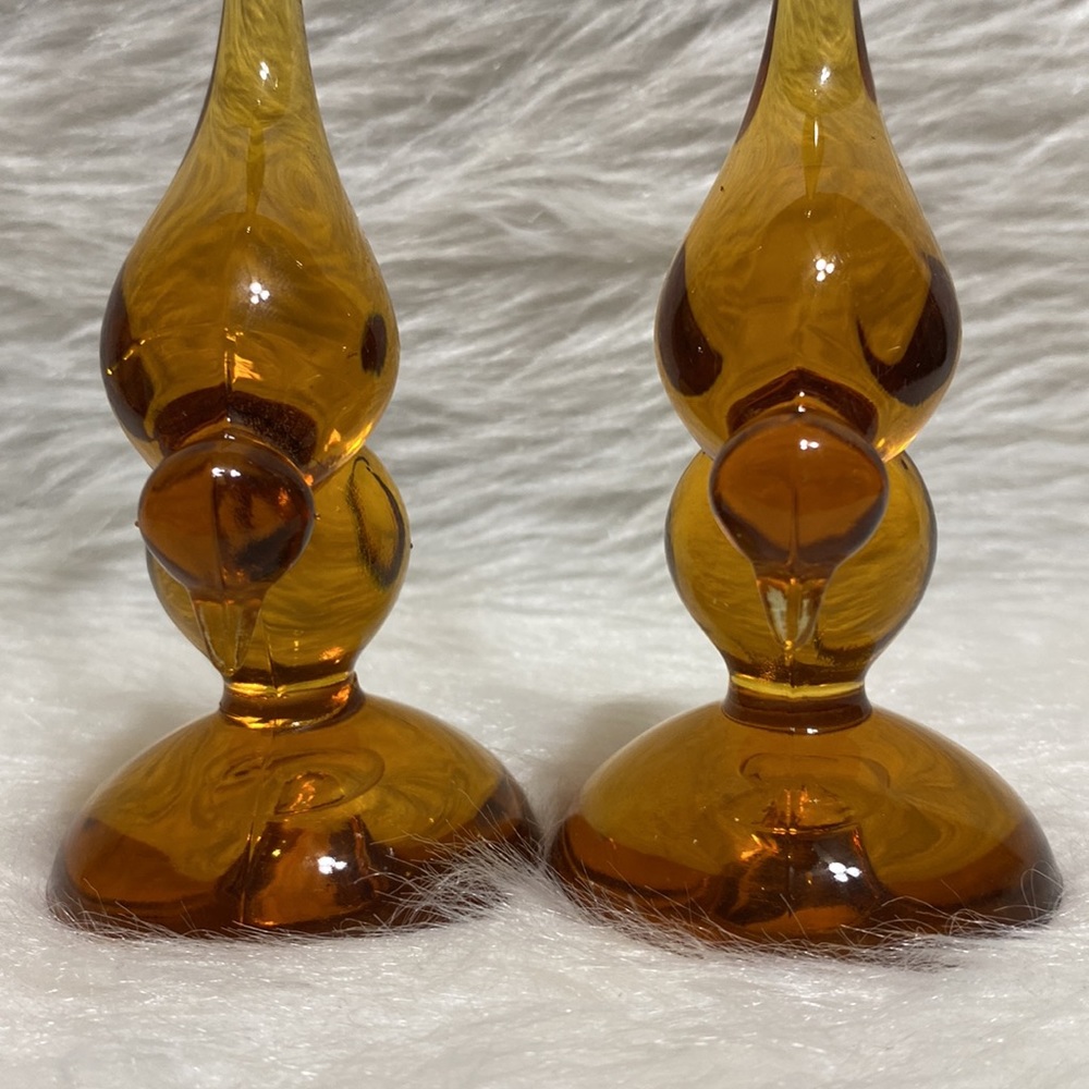 Viking Amber Art Glass Long Tail Birds - Picture 10 of 12